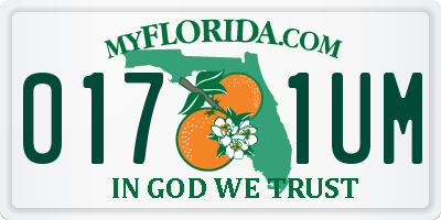 FL license plate 0171UM