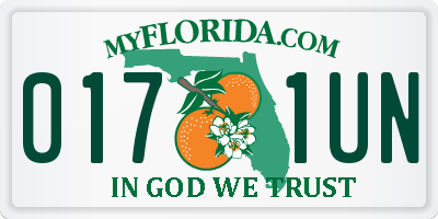 FL license plate 0171UN