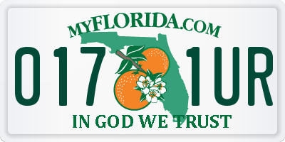 FL license plate 0171UR