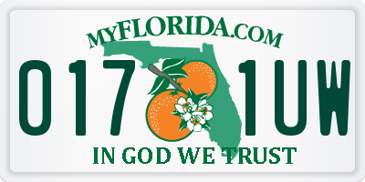 FL license plate 0171UW