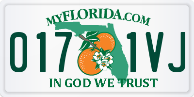 FL license plate 0171VJ