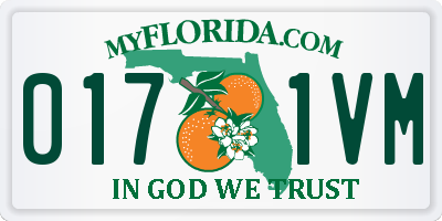 FL license plate 0171VM