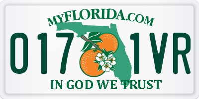FL license plate 0171VR