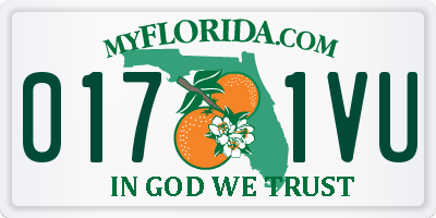FL license plate 0171VU