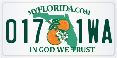 FL license plate 0171WA