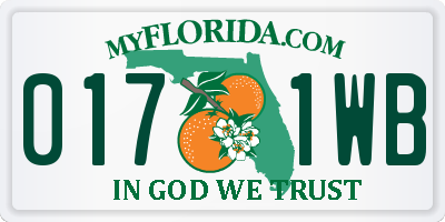 FL license plate 0171WB