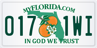 FL license plate 0171WI