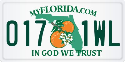FL license plate 0171WL