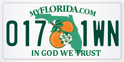 FL license plate 0171WN