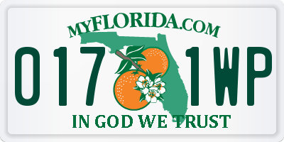 FL license plate 0171WP