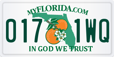FL license plate 0171WQ