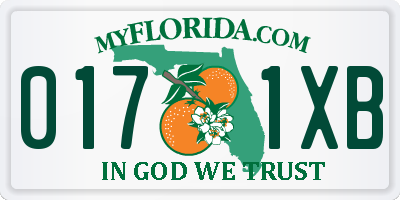 FL license plate 0171XB