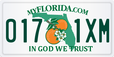 FL license plate 0171XM