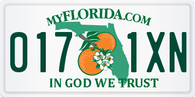 FL license plate 0171XN