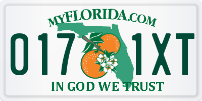 FL license plate 0171XT