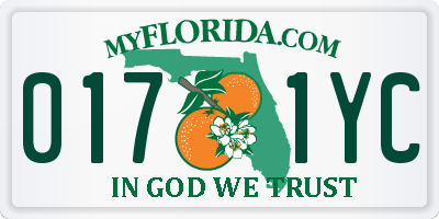 FL license plate 0171YC