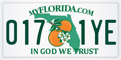 FL license plate 0171YE