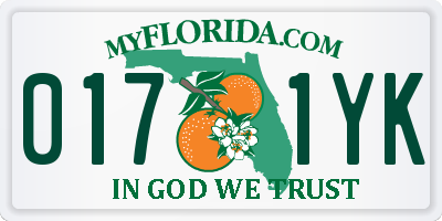 FL license plate 0171YK