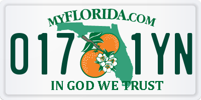 FL license plate 0171YN