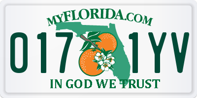 FL license plate 0171YV