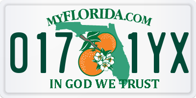 FL license plate 0171YX