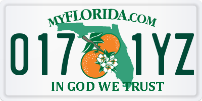 FL license plate 0171YZ