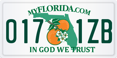 FL license plate 0171ZB