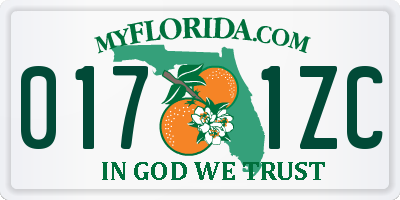 FL license plate 0171ZC