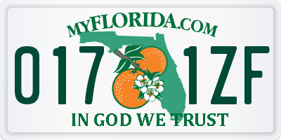 FL license plate 0171ZF