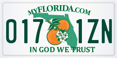 FL license plate 0171ZN