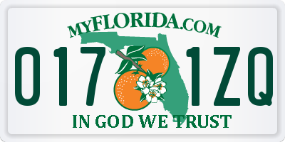 FL license plate 0171ZQ