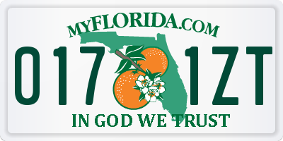 FL license plate 0171ZT