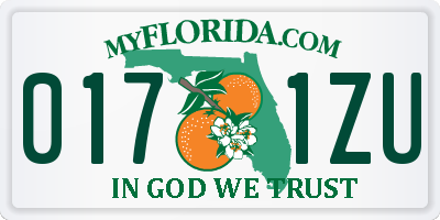 FL license plate 0171ZU