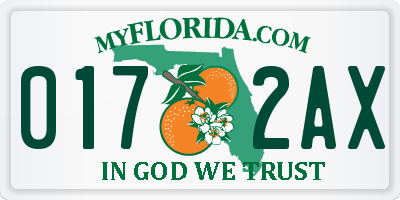 FL license plate 0172AX