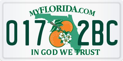 FL license plate 0172BC