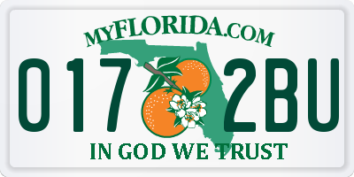 FL license plate 0172BU