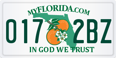 FL license plate 0172BZ