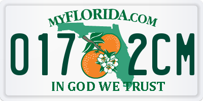 FL license plate 0172CM
