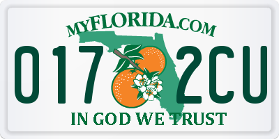 FL license plate 0172CU