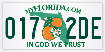 FL license plate 0172DE