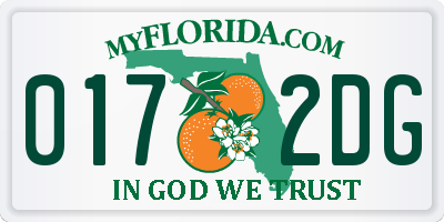 FL license plate 0172DG