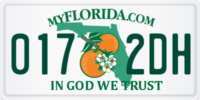 FL license plate 0172DH