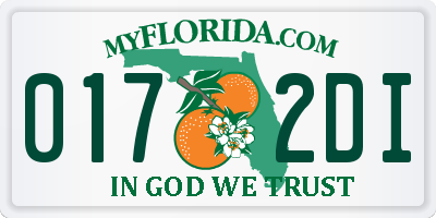 FL license plate 0172DI