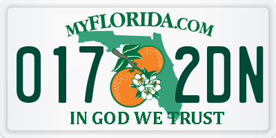 FL license plate 0172DN