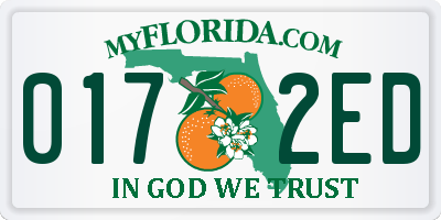 FL license plate 0172ED