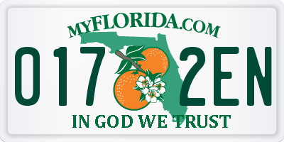 FL license plate 0172EN