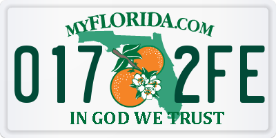 FL license plate 0172FE