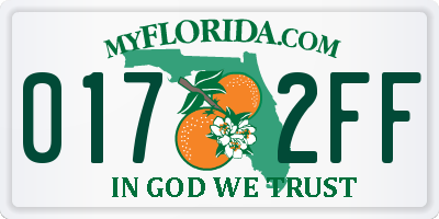 FL license plate 0172FF