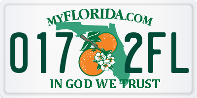 FL license plate 0172FL