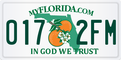 FL license plate 0172FM